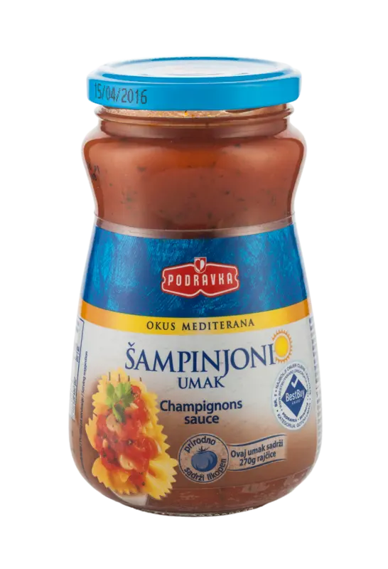 Tomato sauce with button mushrooms