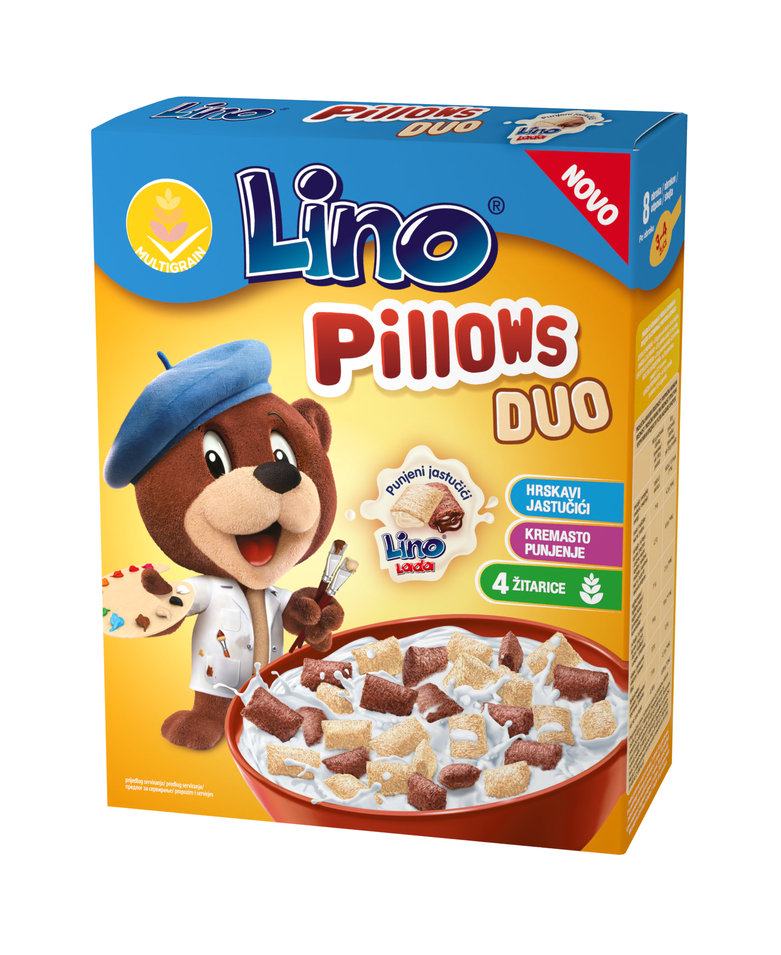 Lino Pillows – Mix de pernițe umplute cu cremă tartinabilă cu lapte și cacao