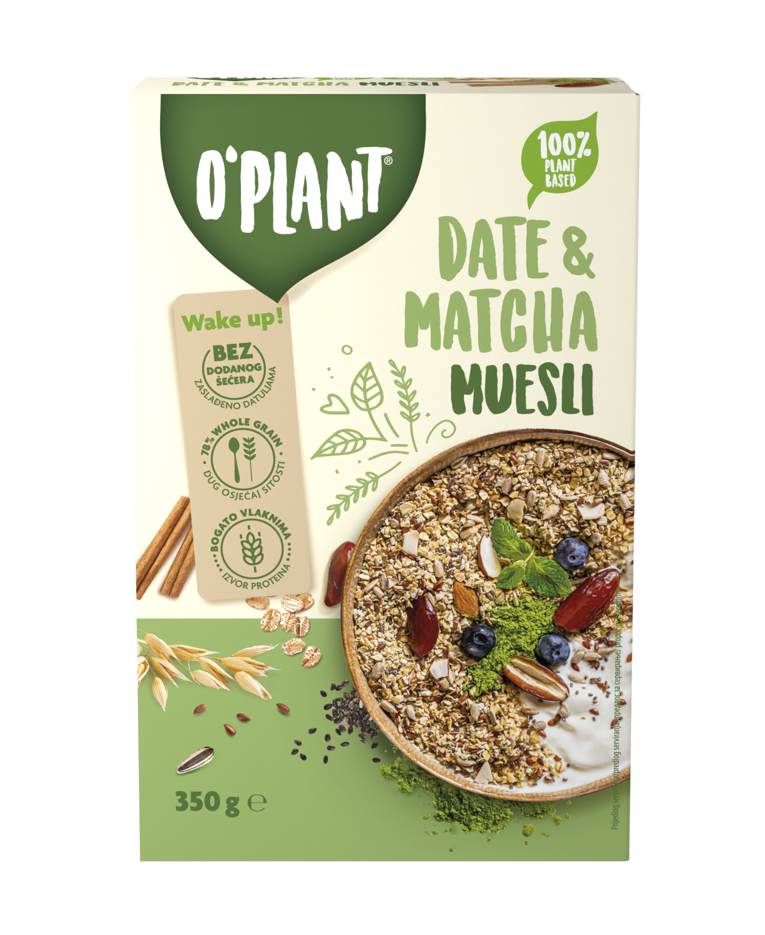 O`Plant Musli cu matcha & curmale