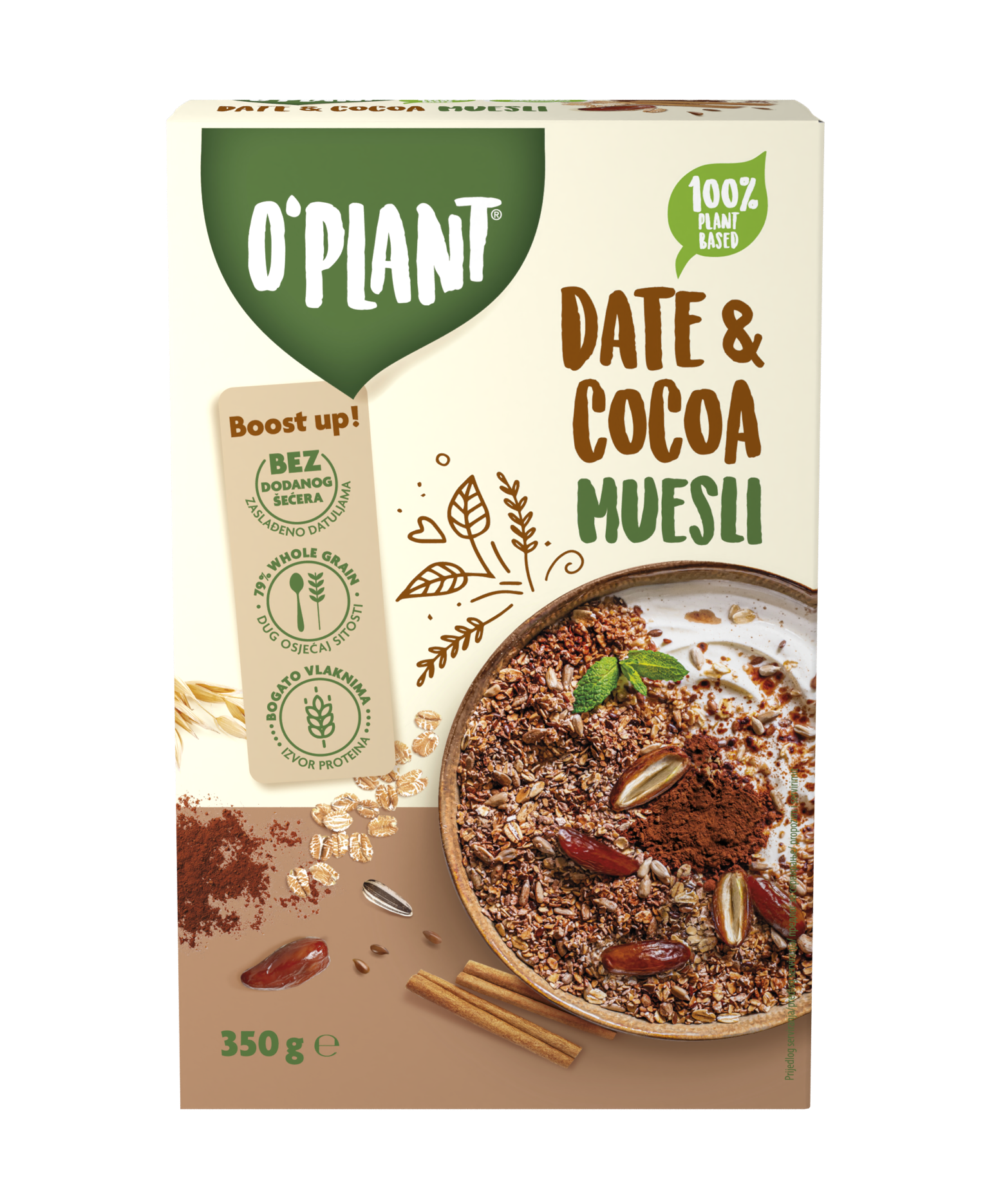 O`Plant Musli cu cacao & curmale
